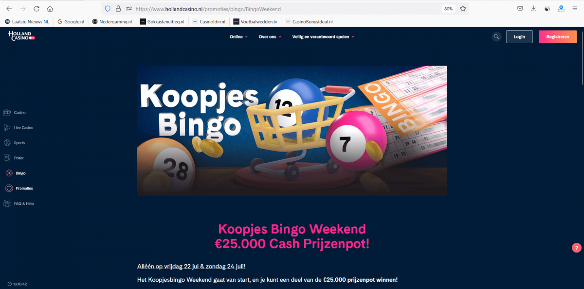 holland casino bonus koopjes bingo