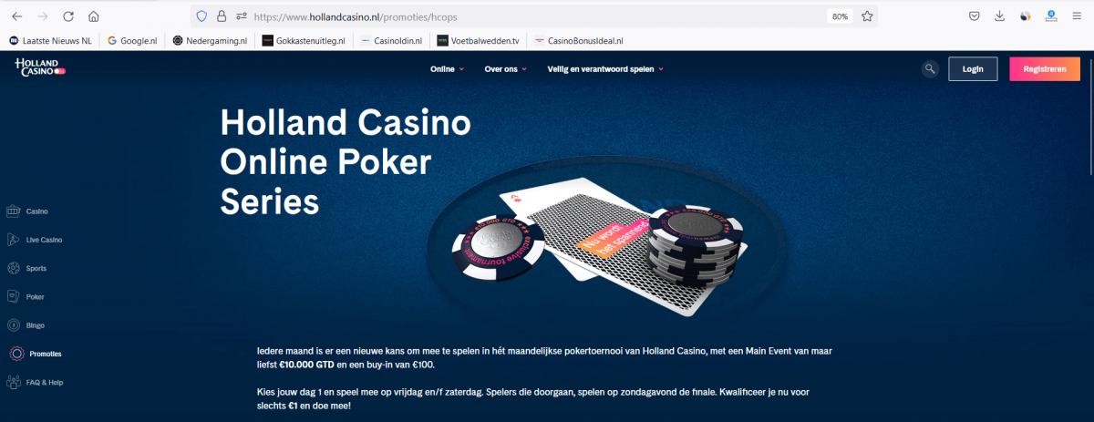 holland casino bonus poker series